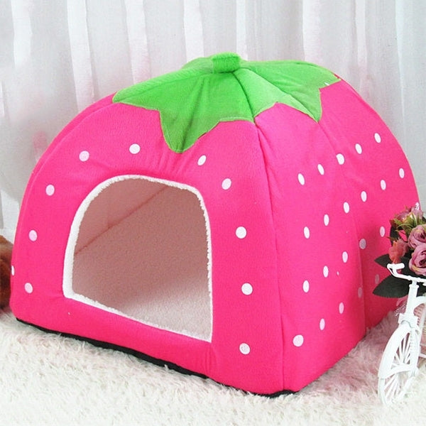 Nido per animali domestici in peluche a forma di fragola L