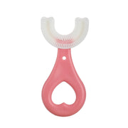 Artefatto per spazzolatura con spazzolino morbido tenuto in mano per bambini a forma di U per 2-6 anni, stile: a forma di cuore, Heart Shape