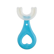 Artefatto per spazzolatura con spazzolino morbido tenuto in mano per bambini a forma di U per 2-6 anni, stile: a forma di cuore, Heart Shape