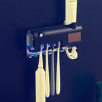 Portaspazzolino da bagno con sterilizzatore UV e dispenser dentif