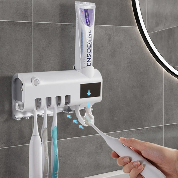 Portaspazzolino da bagno con sterilizzatore UV e dispenser dentif