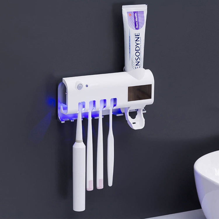 Portaspazzolino da bagno con sterilizzatore UV e dispenser dentif
