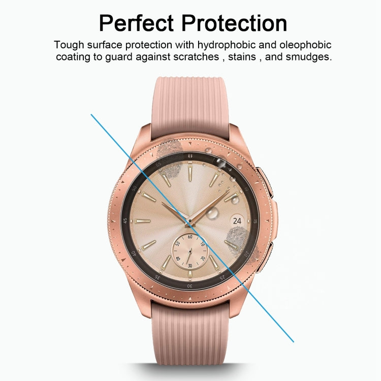 ENKAY Hat-Prince 0.2mm 9H 2.15D Pellicola in vetro temperato con bordo curvo per Galaxy Watch 42mm, Tempered Glass/42mm, 2 PCS Tempered Glass/42mm