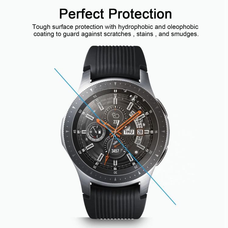 ENKAY Hat-Prince 0.2mm 9H 2.15D Pellicola in vetro temperato con bordo curvo per Galaxy Watch 46mm, Tempered Glass/46mm, 2 PCS Tempered Glass/46mm