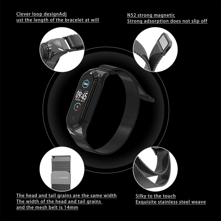 Mijobs Milan CS Custodia per cinturino in metallo con fibbia senza viti per Xiaomi Mi Band 3 e 4 e 5 e 6, host non incluso