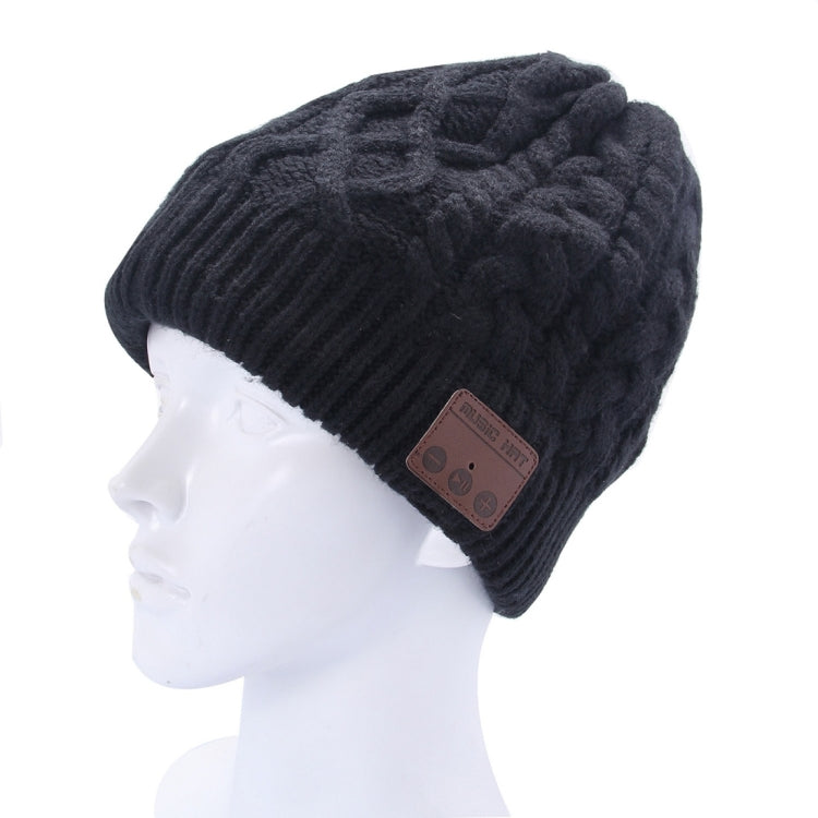 Cuffia Bluetooth lavorata a maglia con trama ondulata, caldo berretto invernale con microfono per ragazzo, ragazza e adulti