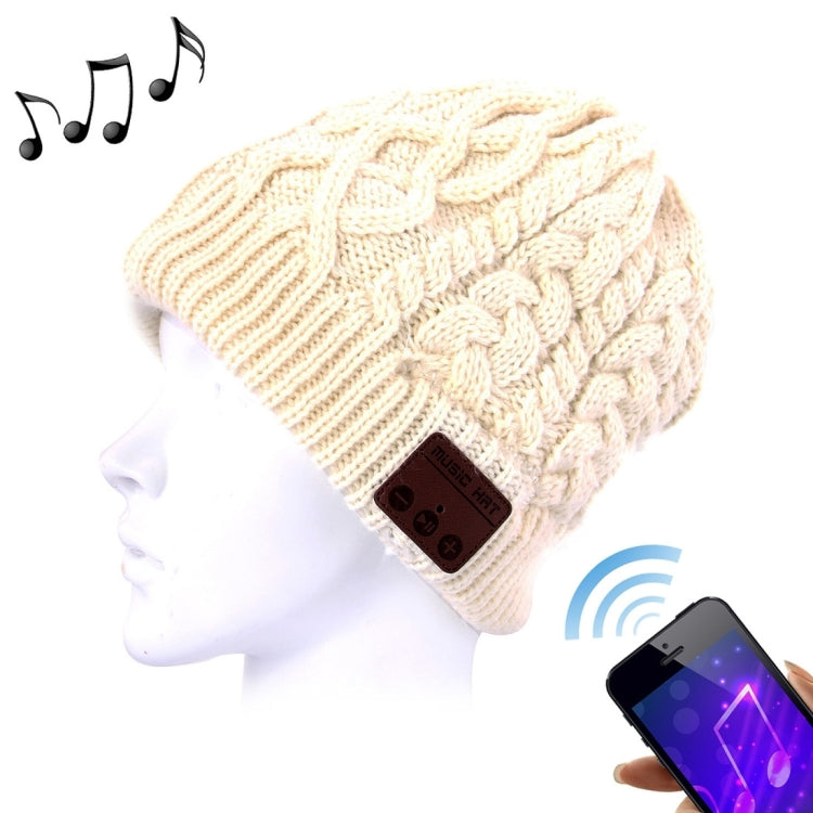 Cuffia Bluetooth lavorata a maglia con trama ondulata, caldo berretto invernale con microfono per ragazzo, ragazza e adulti