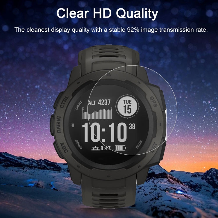 2 PZ ENKAY Hat-Prince 0.2mm 9H 2.15D Pellicola in vetro temperato con bordo curvo per orologio sportivo intelligente Garmin Instinct, 2 PCS Garmin Instinct