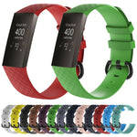 Cinturino in silicone con motivo diamante per Fitbit Charge 3, dimensioni: 210x18 mm, Size：210x18mm
