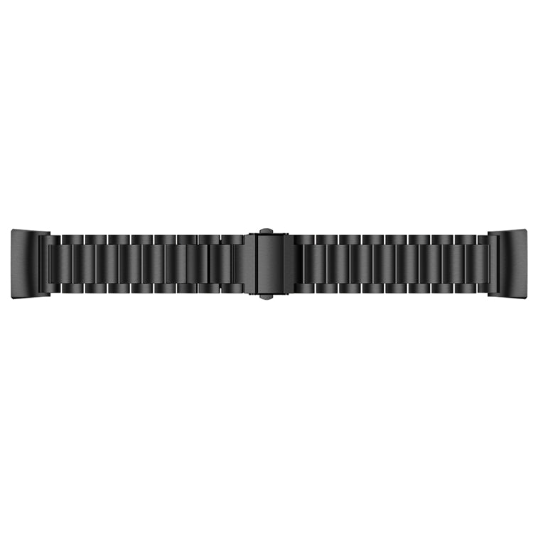Cinturino per orologio in acciaio inossidabile massiccio con fibbia a fionda a tre perline per Fitbit Charge 3
