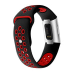 Cinturino in silicone bicolore con foro tondo per Fitbit Charge 3, dimensioni cinturino: 130-195 mm