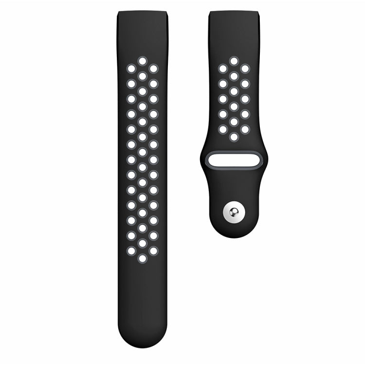Cinturino in silicone bicolore con foro tondo per Fitbit Charge 3, dimensioni cinturino: 145-210 mm