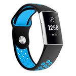 Cinturino in silicone bicolore con foro tondo per Fitbit Charge 3, dimensioni cinturino: 145-210 mm