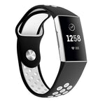 Cinturino in silicone bicolore con foro tondo per Fitbit Charge 3, dimensioni cinturino: 145-210 mm