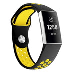 Cinturino in silicone bicolore con foro tondo per Fitbit Charge 3, dimensioni cinturino: 145-210 mm