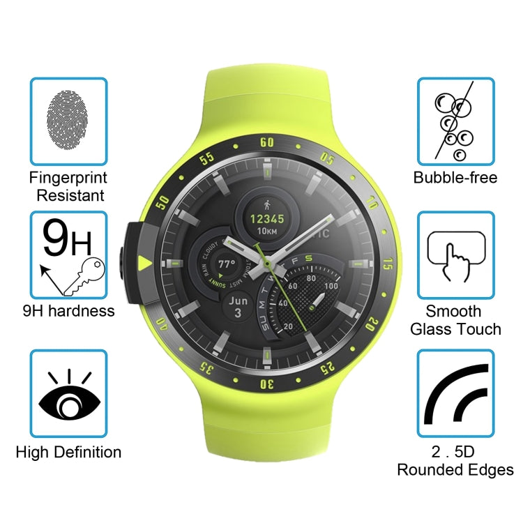 ENKAY Hat-Prince 0.2mm 9H 2.15D Pellicola in vetro temperato con bordo curvo per TicWatch S, TicWatch S