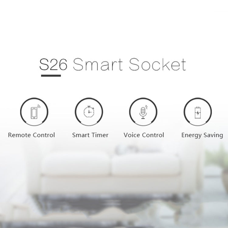 Sonoff S26 WiFi Smart Power Socket Outlet Wireless Remote Control Power Switch, Compatible with Alexa and Google Home, Support iOS and Android, US Plug, S26B(US)