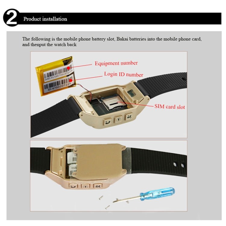 D99+ Smartwatch GPS con schermo LCD HD da 1,22 pollici per anziani Impermeabile, Supporto GPS + LBS + Posizionamento WiFi / Composizione bidirezionale / Monitoraggio vocale / Pronto soccorso con un tasto / Allarme polso staccato / Recinzione di sicurez...