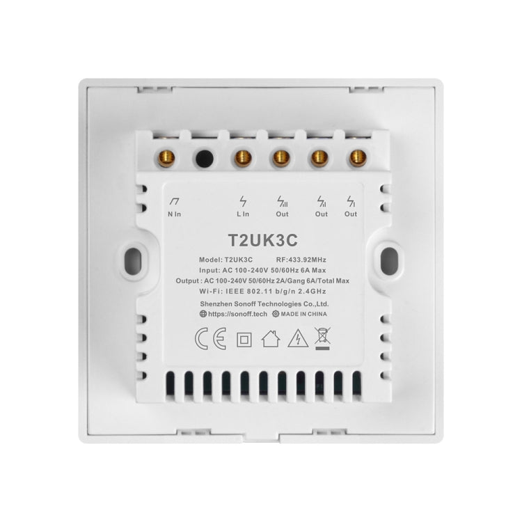 Sonoff T2 Touch Interruttore da parete con pannello in vetro temperato da 86 mm Interruttore tattile per casa intelligente, compatibile con Alexa e Google Home, CA 100 V-240 V, presa UK, 86mm/ 1 UK Plug