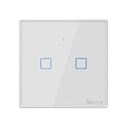 Sonoff T2 Touch Wall Switch with 86mm Tempered Glass Panel Lightweight Smart Home Touch Switch Compatible with Alexa and Google Home AC 100V-240V EU Plug 86mm/ 2 EU Plug