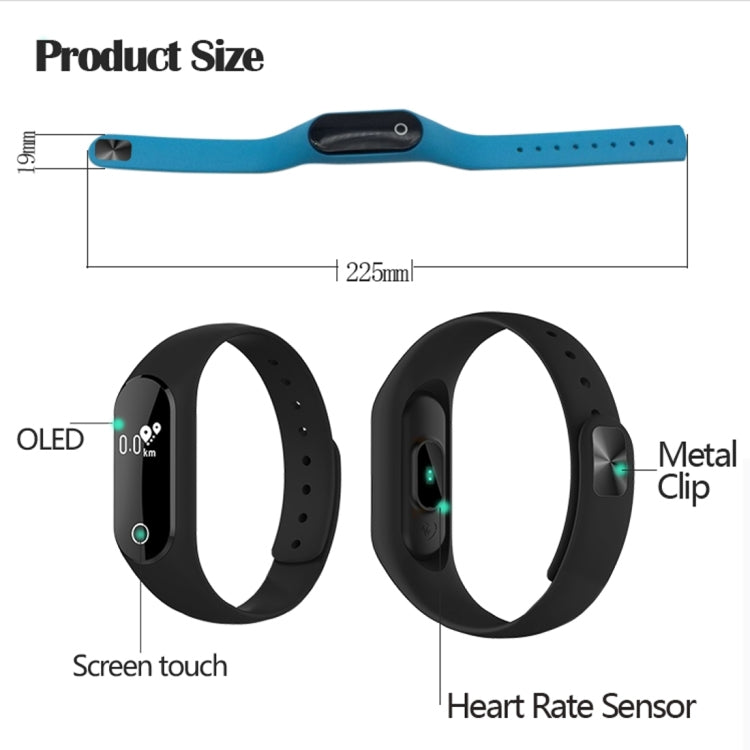 Braccialetto intelligente Bluetooth con display OLED da 0,42 pollici TLW25, impermeabile IP66, supporto cardiofrequenzimetro/contapassi/promemoria chiamate/monitoraggio del sonno/promemoria sedentario/allarme/acquisizione remota, compatibile con telefo...