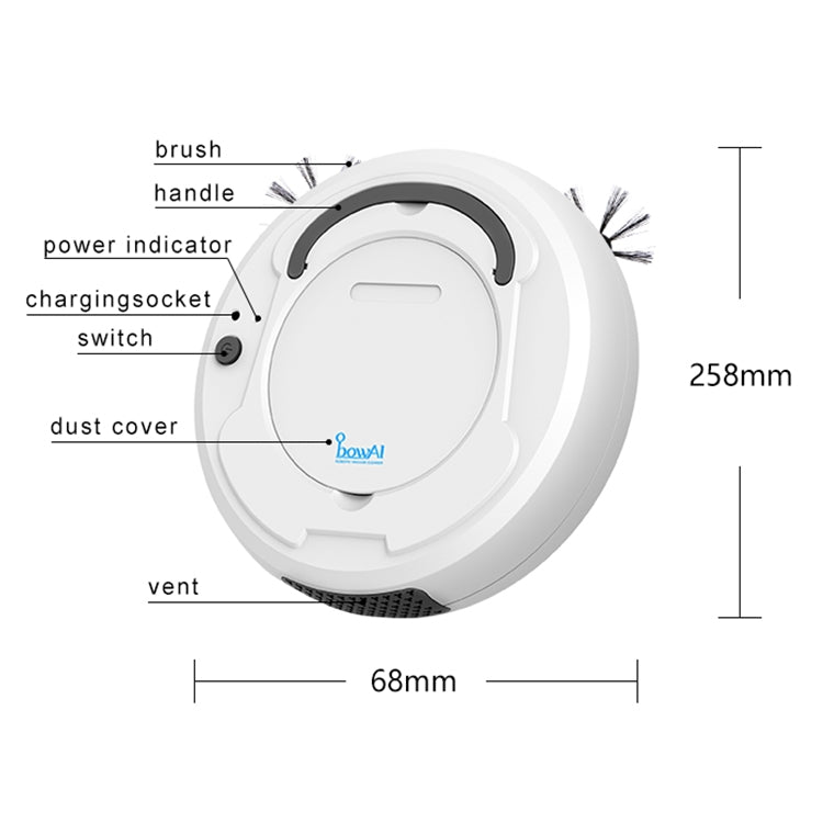 Robot pulitore per aspirapolvere domestico intelligente con aspirazione di grandi dimensioni 1800Pa, CA0380, CA0380B, CA0380H