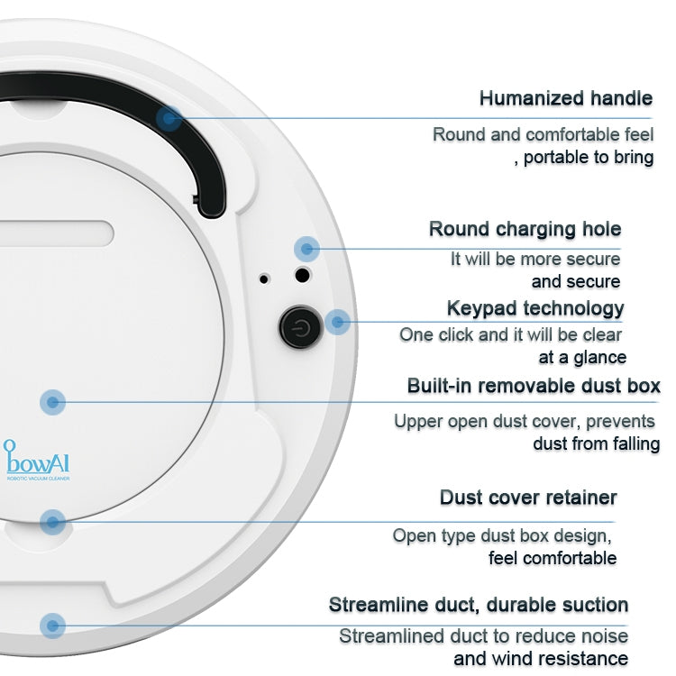 Robot pulitore per aspirapolvere domestico intelligente con aspirazione di grandi dimensioni 1800Pa, CA0380, CA0380B, CA0380H