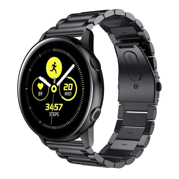 Cinturino per orologio in acciaio inossidabile massiccio con fibbia a fionda a 3 perline per Galaxy Watch Active 20 mm