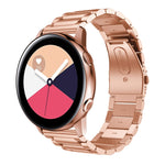 Cinturino per orologio in acciaio inossidabile massiccio con fibbia a fionda a 3 perline per Galaxy Watch Active 20 mm