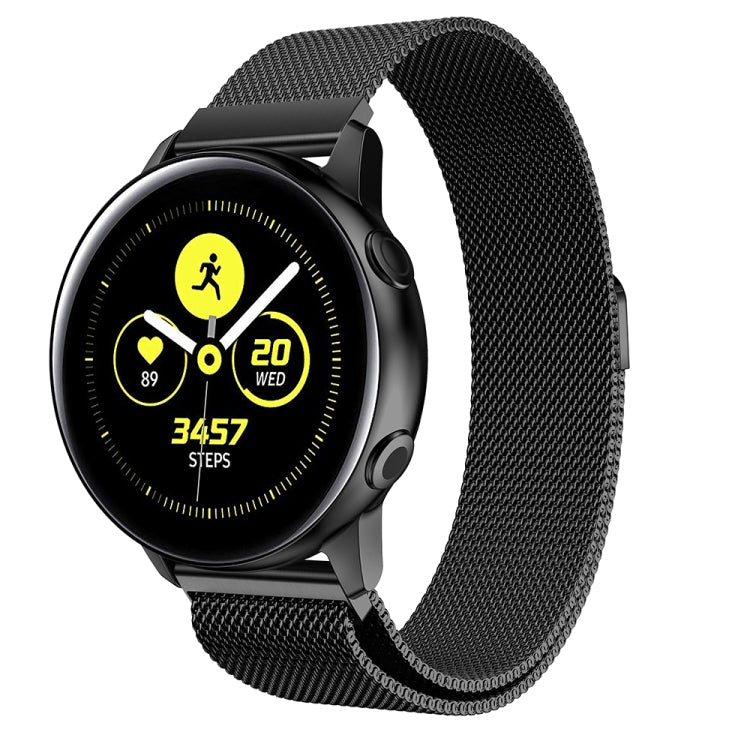 Cinturino da polso magnetico in maglia di acciaio inossidabile Milanis per orologio Galaxy Active 20 mm