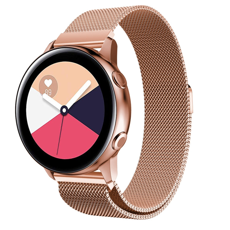 Cinturino da polso magnetico in maglia di acciaio inossidabile Milanis per orologio Galaxy Active 20 mm