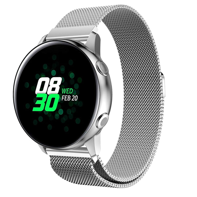 Cinturino da polso magnetico in maglia di acciaio inossidabile Milanis per orologio Galaxy Active 20 mm