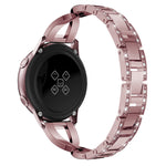 Cinturino da polso con cinturino in acciaio inossidabile con diamanti a forma di X per Galaxy Watch Active 20 mm