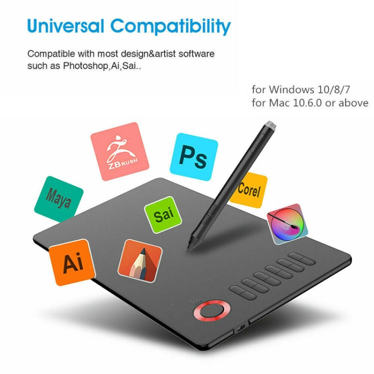 VEIKK A15 10x6 inch 5080 LPI Smart Touch Electronic Graphics Tablet with Type-C Interface, A15 Gold, A15 Blue, A15 Beige, A15 Red