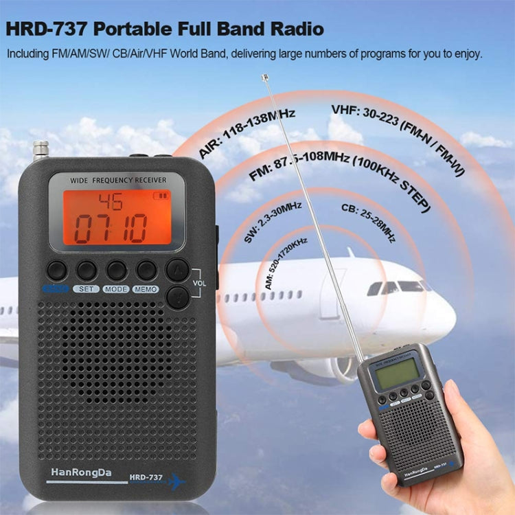 Ricevitore radio portatile banda aeronautica HRD-737