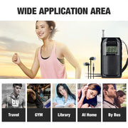 K-605 Portable FM/AM/SW Full Band Stereo Radio, Support TF Card