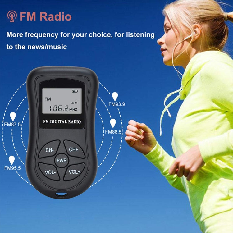 HRD-107 DSP Digital Display Portable Stereo FM Radio with Earphone