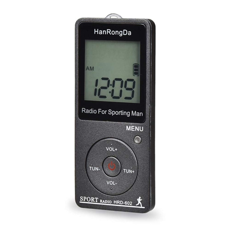 HRD-602 Mini Sports FM AM Radio with Digital Display with Step Counting Function