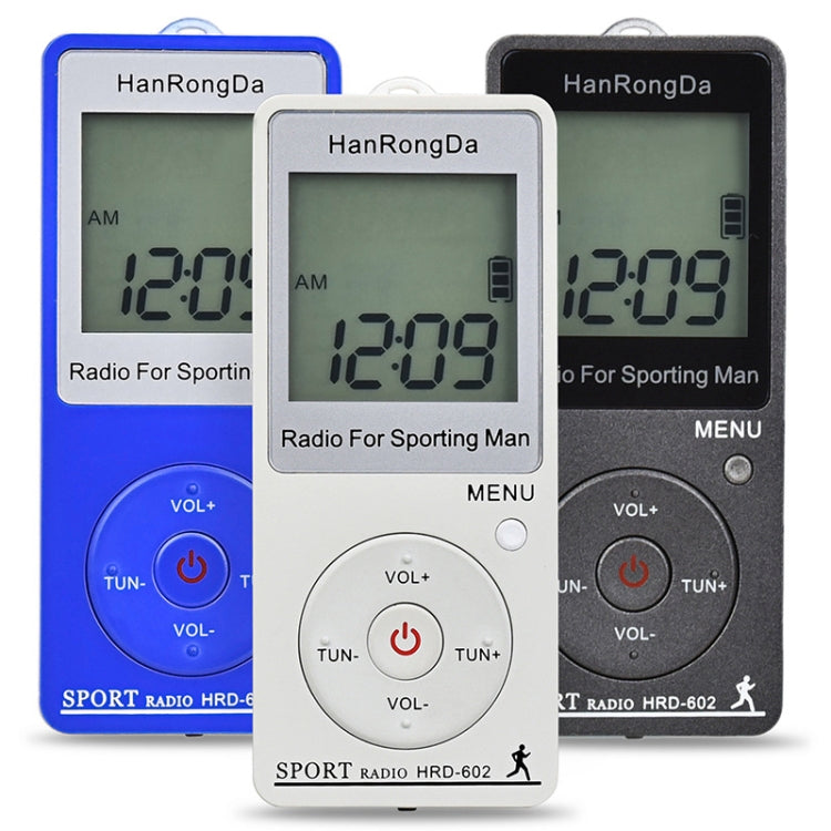 HRD-602 Mini Sports FM AM Radio with Digital Display with Step Counting Function