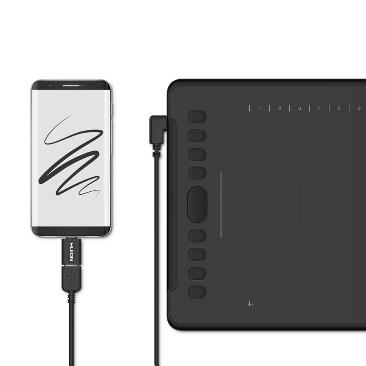 HUION H1161 Tavoletta grafica da disegno Touch Strip 5080 LPI per divertimento, con penna senza batteria e portapenne, H1161