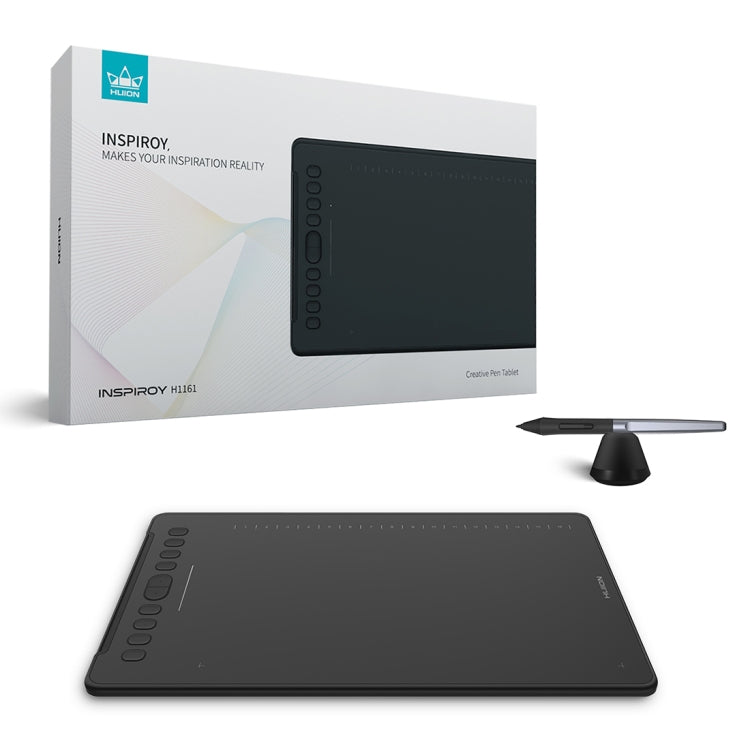 HUION H1161 Tavoletta grafica da disegno Touch Strip 5080 LPI per divertimento, con penna senza batteria e portapenne, H1161