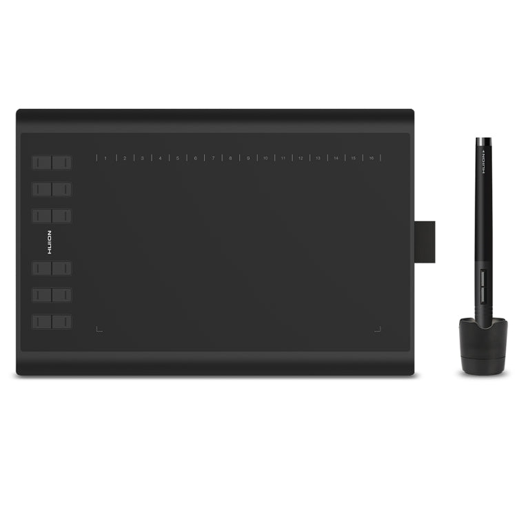 HUION Inspiroy H1060P 5080 LPI 12 Keys Pressable Art Tablet for Fun, with Battery-Free Pen and Pen Holder, H1060P