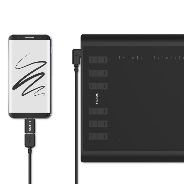 HUION Inspiroy H1060P 5080 LPI 12 tasti da premere Tavoletta artistica per divertimento, con penna senza batteria e portapenne, H1060P