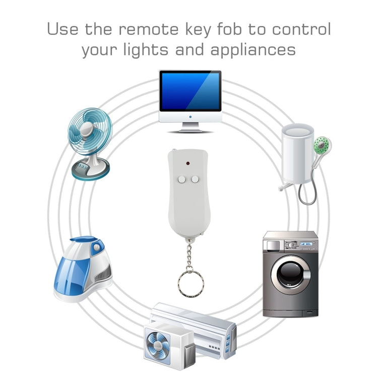 Interruttore di controllo remoto intelligente wireless per interni da 110 V con trasmettitore portachiavi singolo, spina americana, US Plug