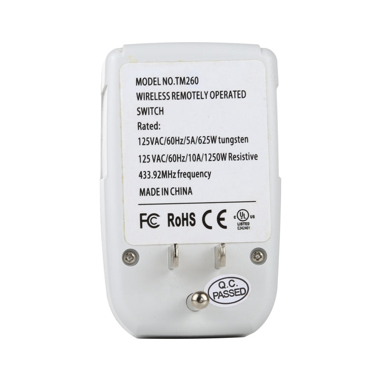 110V Indoor Wireless Smart Remote Control Switch with Single Keychain Transmitter, US Plug