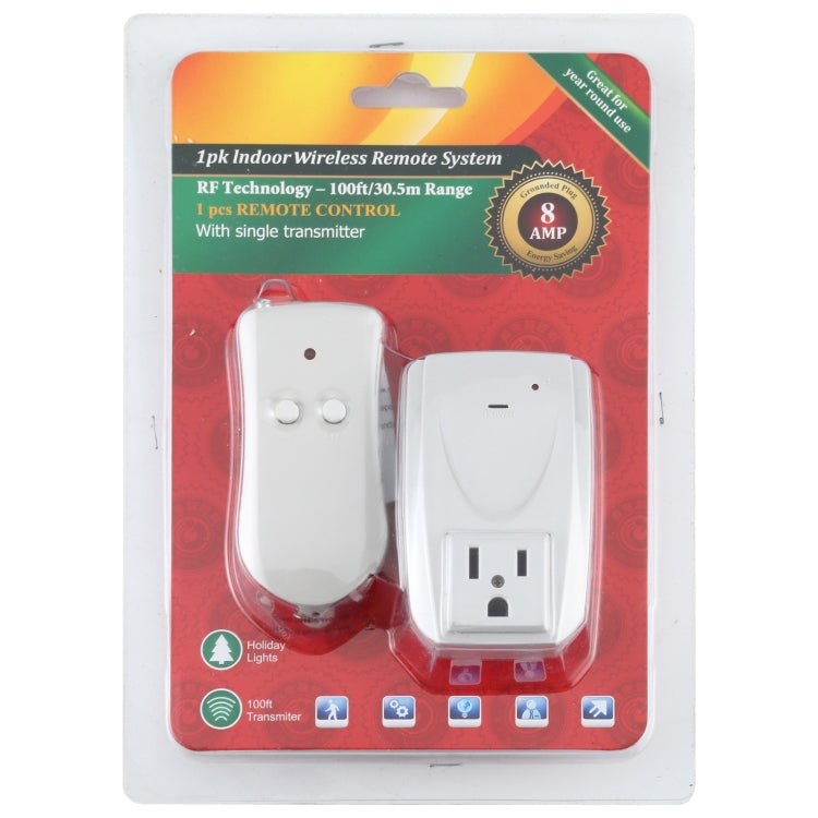 110V Indoor Wireless Smart Remote Control Switch with Single Keychain Transmitter, US Plug