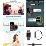 Smartwatch sportivo con contapassi impermeabile KR06, supporto per monitoraggio della frequenza cardiaca/pressione sanguigna/chiamate BT