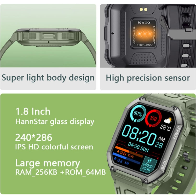 Smartwatch sportivo con contapassi impermeabile KR06, supporto per monitoraggio della frequenza cardiaca/pressione sanguigna/chiamate BT