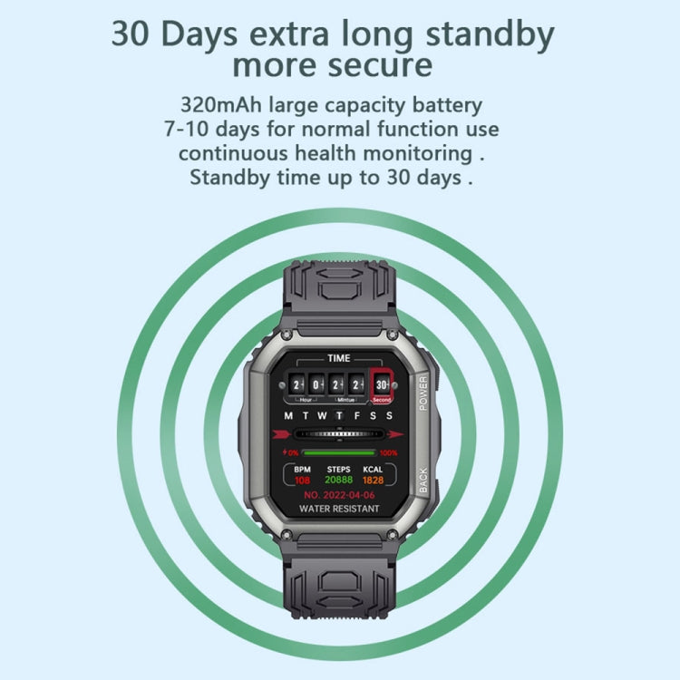 Smartwatch sportivo con contapassi impermeabile KR06, supporto per monitoraggio della frequenza cardiaca/pressione sanguigna/chiamate BT