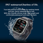 Smartwatch sportivo con contapassi impermeabile KR06, supporto per monitoraggio della frequenza cardiaca/pressione sanguigna/chiamate BT